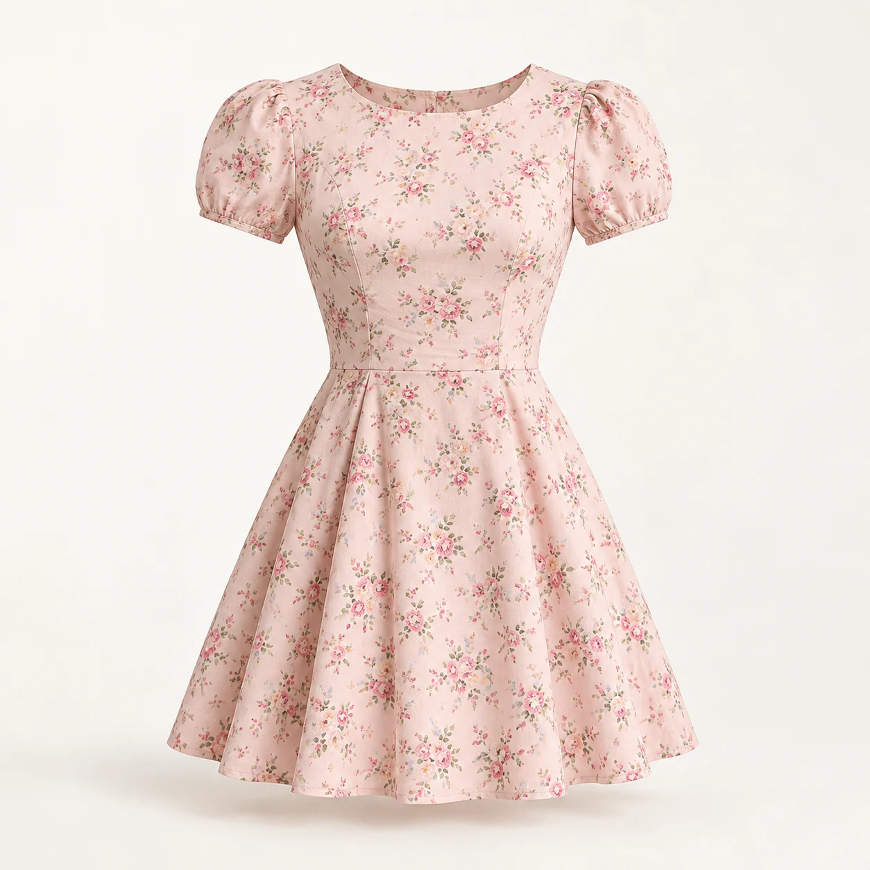 Rosalie Petal Mini Dress, pink floral print, front view
